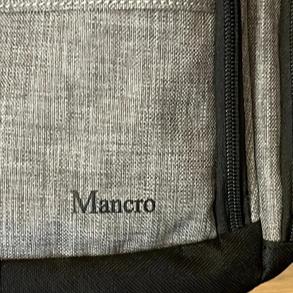 Mancro | Full size Diaper bag for baby Backpack with cooler holds bottles gray